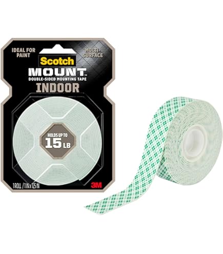  3M SCOTCH DOUBLE-SIDED MOUNTING TAPE CLEAR 15LB 6.8KG - USA 