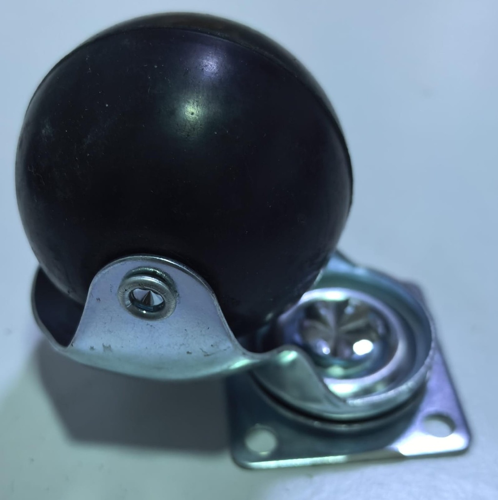 CASTERS RUBBER WHEEL BAEARING BLACK 2" 50MM BASE TYPE - KIT