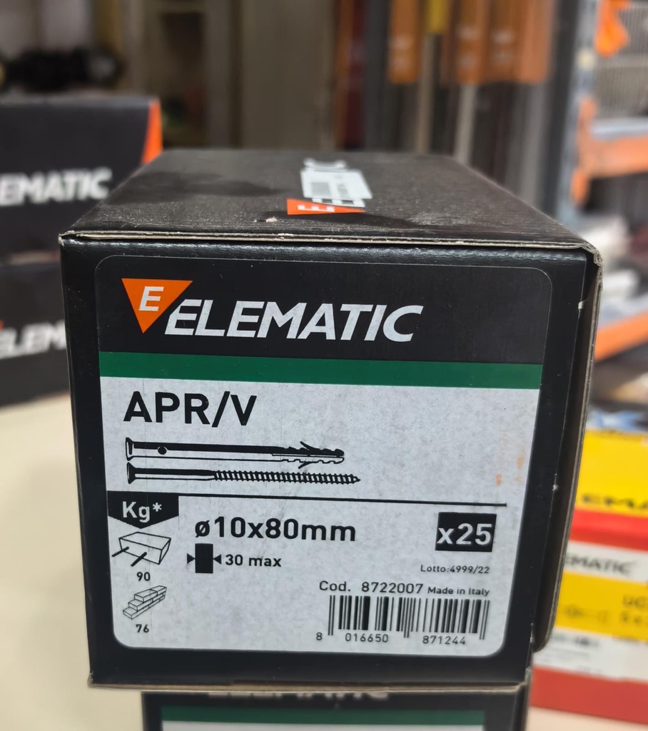  ELEMATIC FISHER WITH BOLT 10X80 - ITALY 
