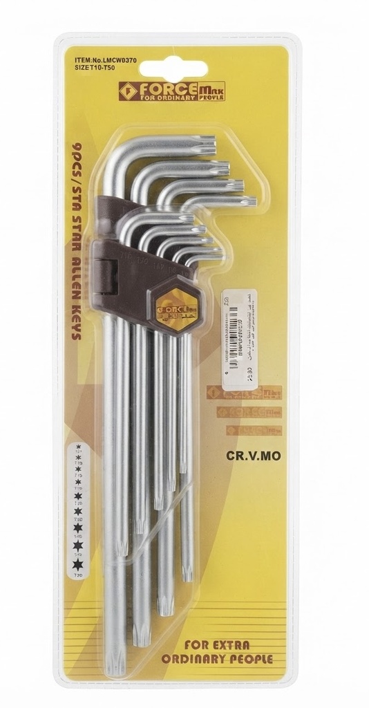  FORCE 9PCS STAR ALLEN KEYS SET T10-T50 - LMGW037A 