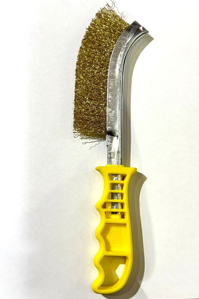  FORCE HAND WIRE BRUSH YELLOW PLASTIC HANDLE 