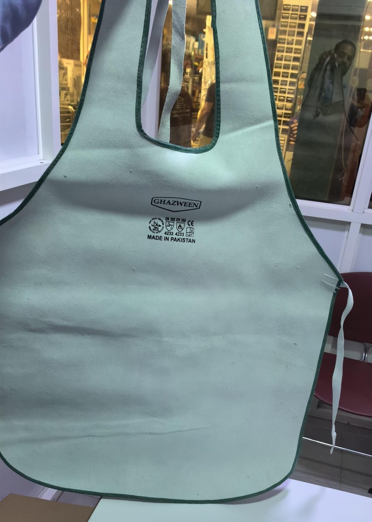  GHAZWEENAPRON FOR WELDING SAFETY GRAY LEAHTER 2PCS -PAKISTAN 
