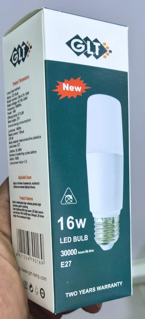 GLT LED BULB 16W 3000K/7000K - YELLOW/WHITE