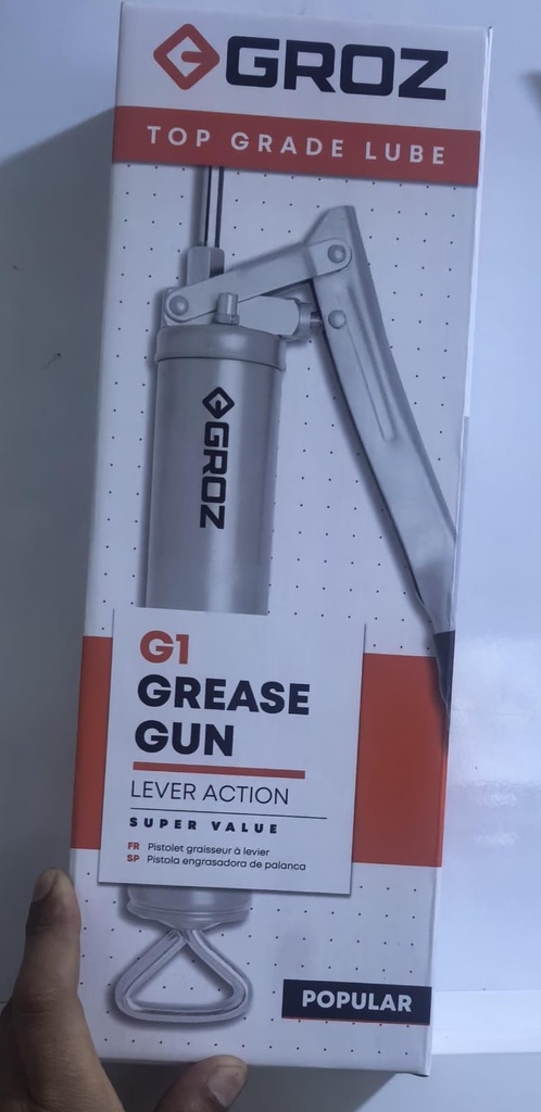 GROZ G1 GREASE GUN SUPER 1/8" 500CC -INDIA/G1R/B/SLV