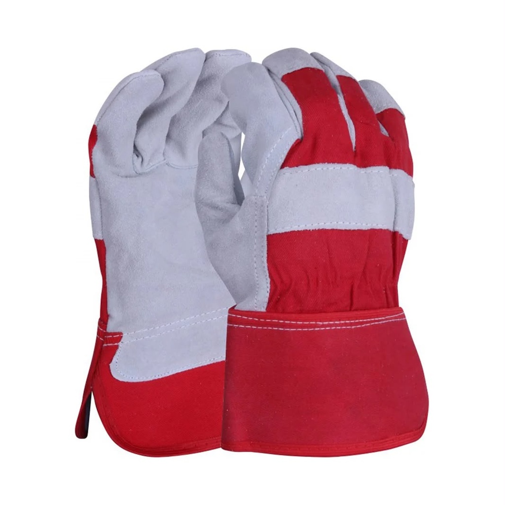 ENCORE/SARA IMPEX HAND GLOVES LEATHER YELLOW/RED H/DUTY - PAKISTAN