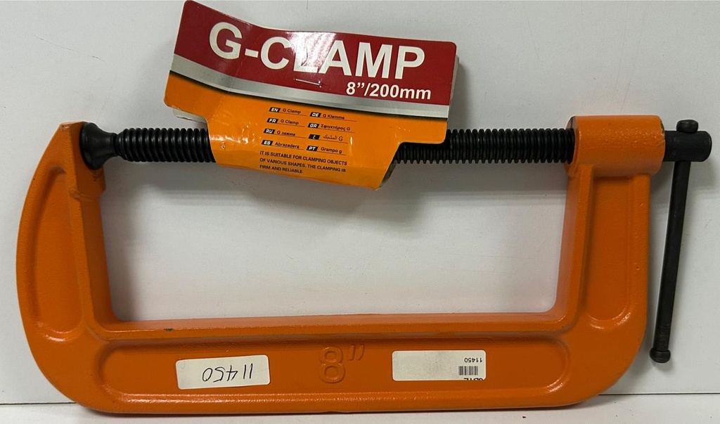  HENGSHIDA G-CLAMP ORANGE HEAVY DUTY 8"/200MM 