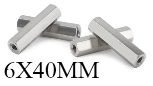  HEX NUT COUPLING  6X40MM - YELLOW 