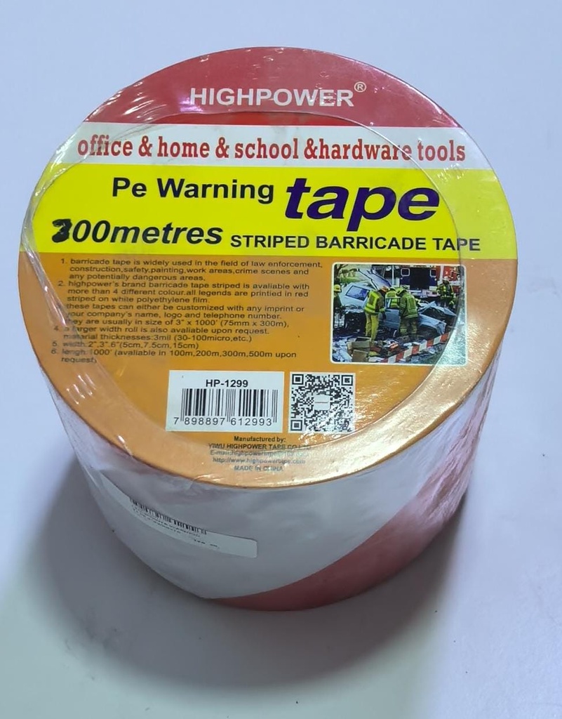  HIGHPOWER WARNING TAPE 4"X200MTR 