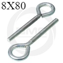 HOOK & EYE BOLT GI CLOSED - (8X80)
