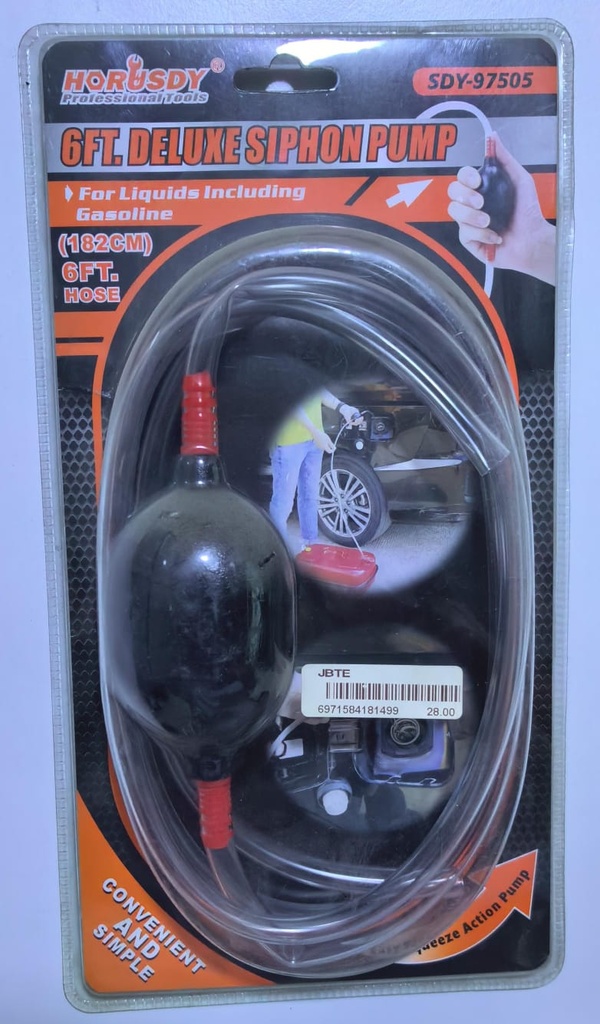  HORUSDY DELUX SIPHON PUMP 182CM WITH CLEAR HOSE-SDY-97505 