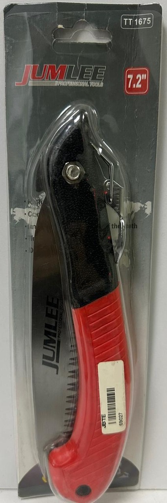  JUMLEE FOLDING GARDEN SAW 7.2" RED/BLACK HANDLE -TT1675 