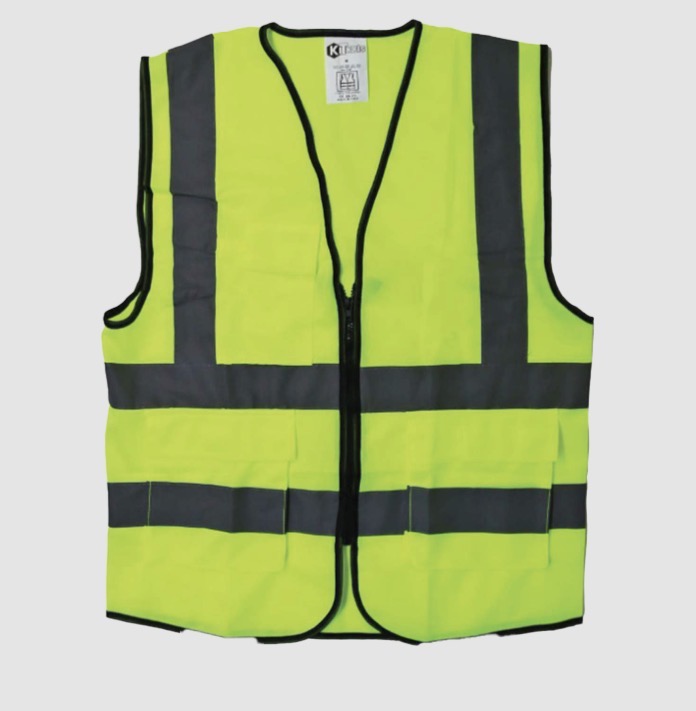 KITOOLS SAFETY JACKET REFELECTIVE WITH ZIPPER GREEN COLOR -PRC/EN471