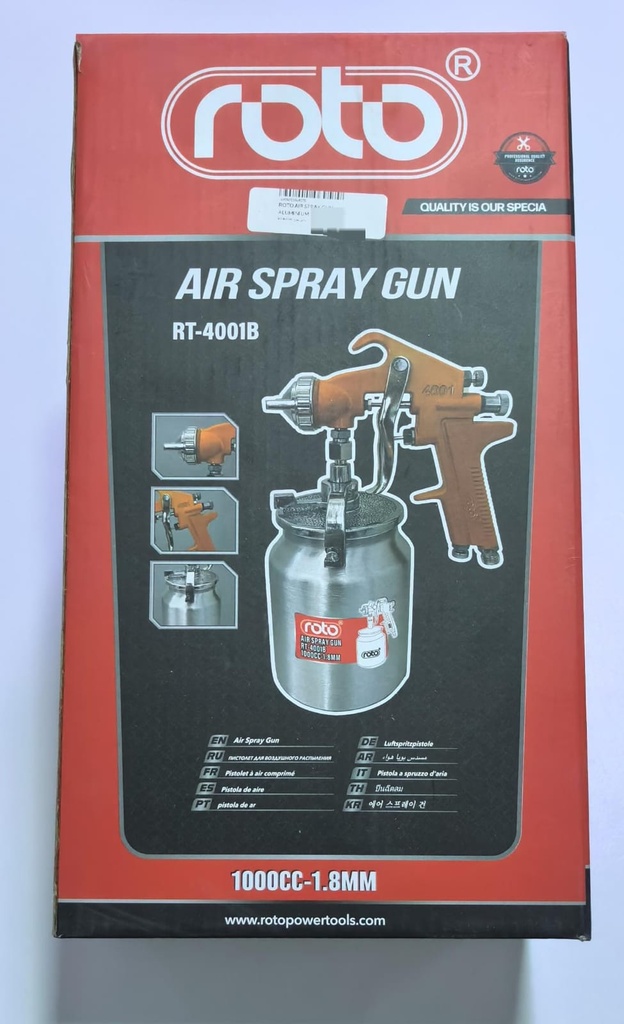 ROTO AIR SPRAY GUN ALUMINIUM 1000CC-1.8MM -CHINA 