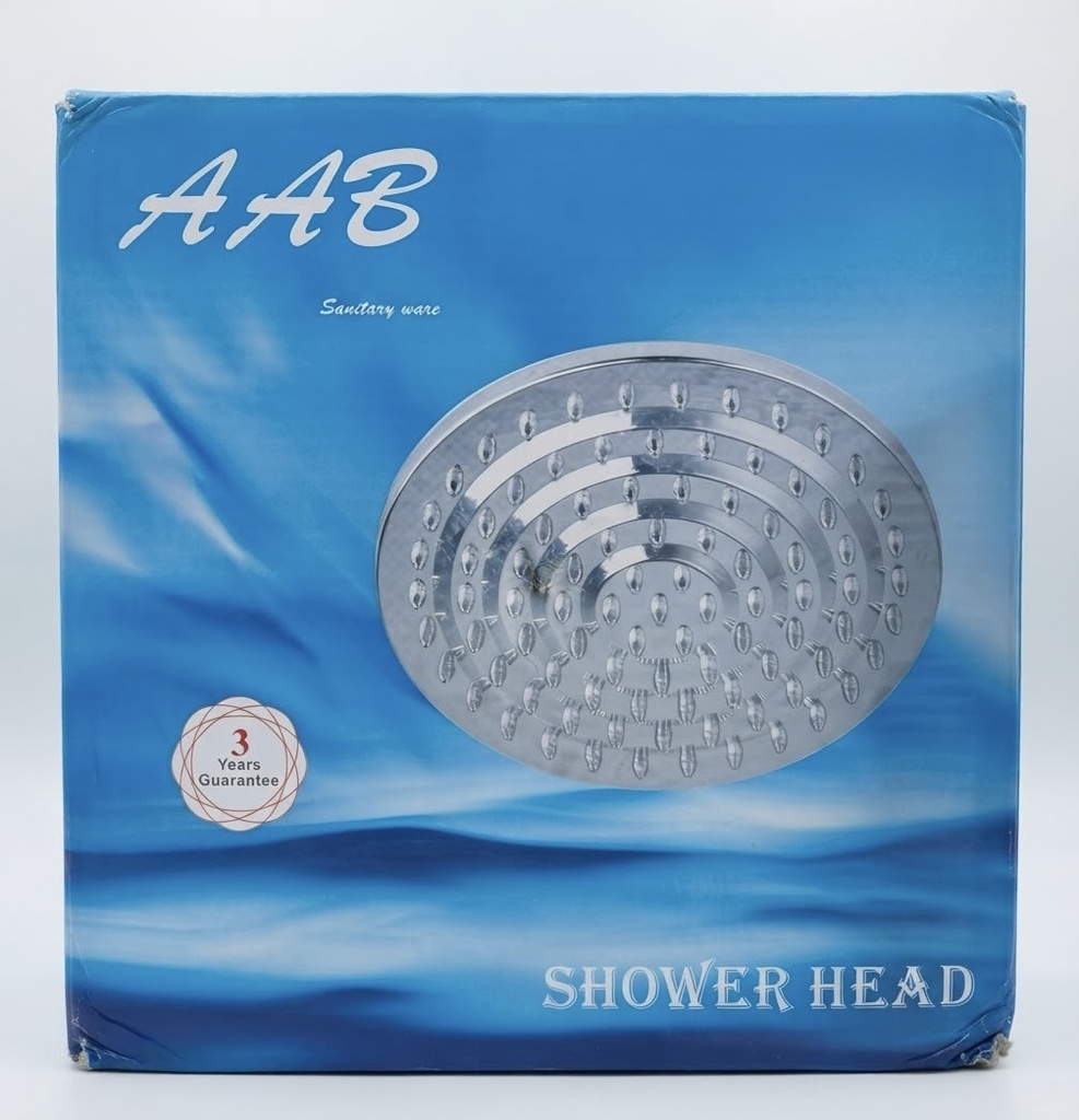 SHOWER HEAD PLASTIC GRAY 8" (AAB) - BIG