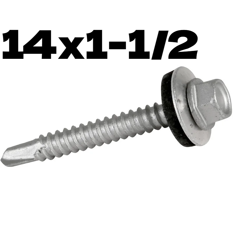  SINKO SCREW 14X1-1/2" - (RUBBER & STEEL WASHER) 