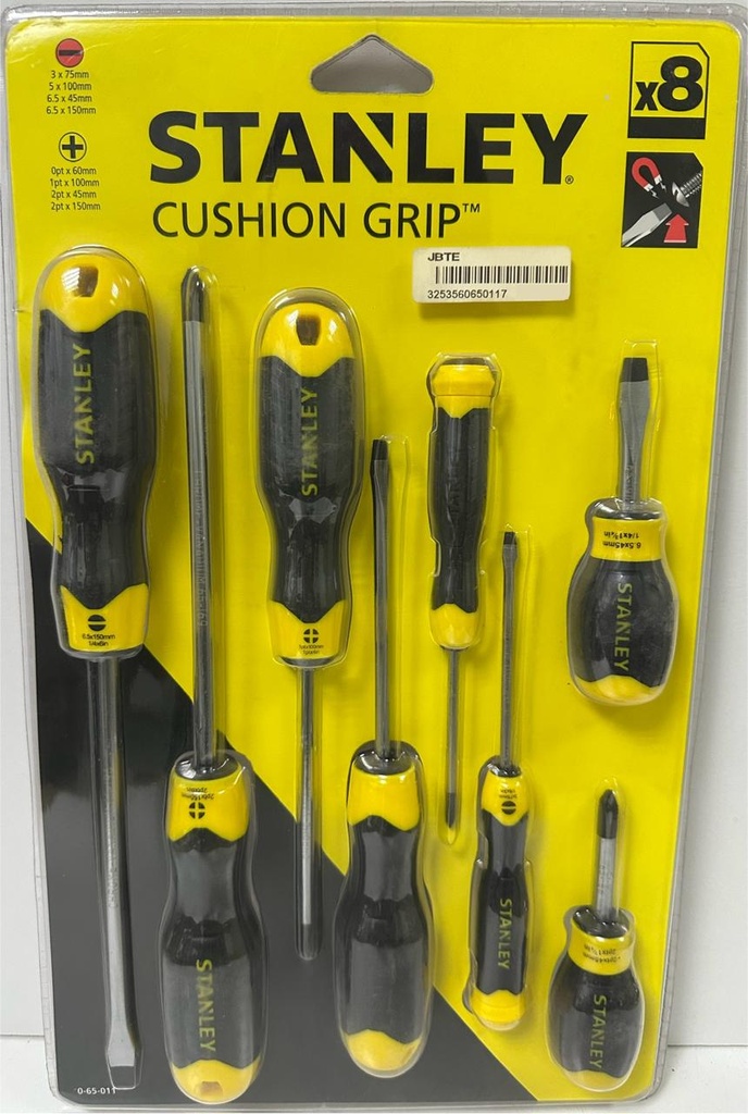  STANLEY CUSHION GRIP SCREW DRIVER 8PCS SET - 0-65-011 