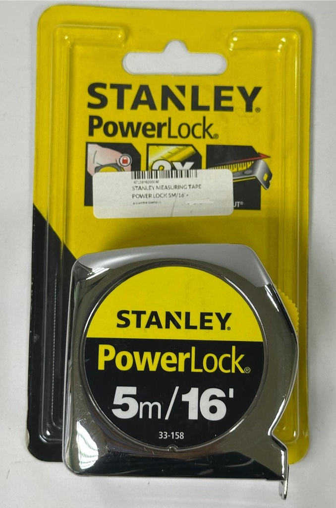 STANLEY MEASURING TAPE POWER LOCK 5M/16' - 033158-8