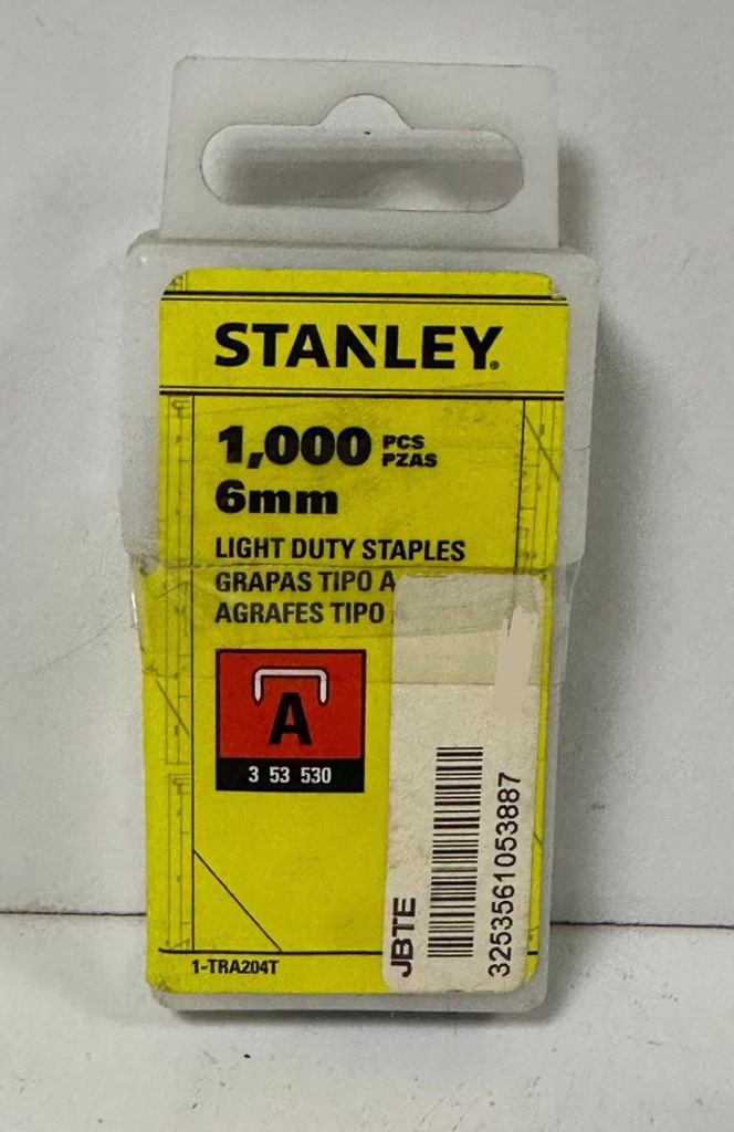  STANLEY STAPLES 6MM (A) - TRA204T 