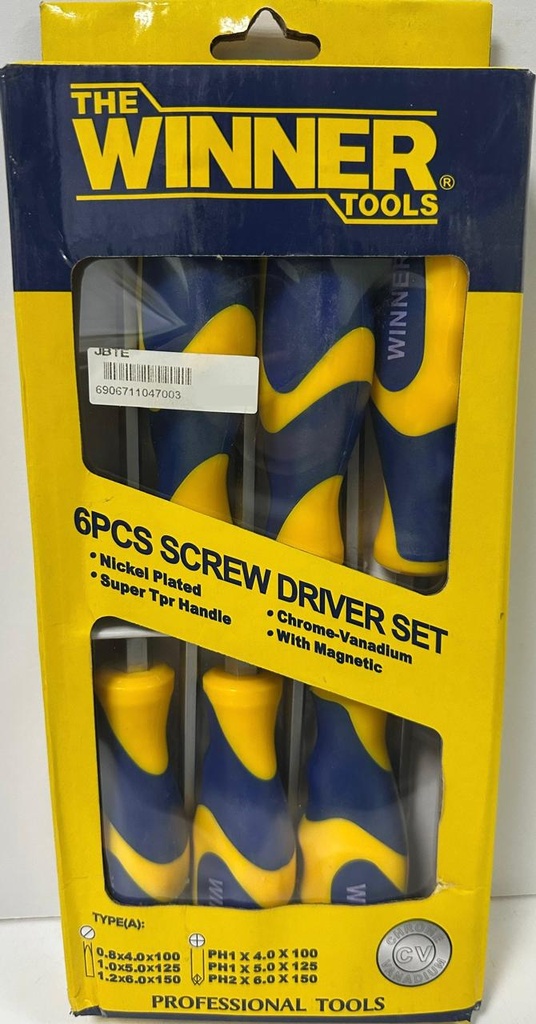  THE WINNER 6PCS SCREW DRIVER SET (-) (+) -CHIHNA 