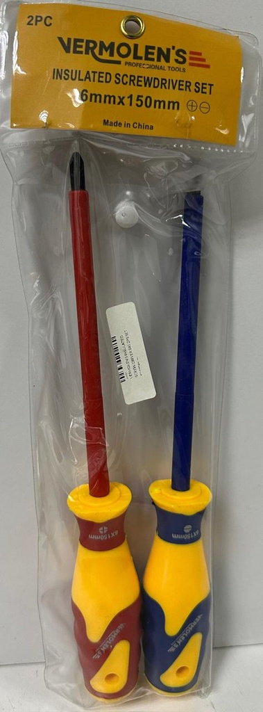  VERMOLEN'S INSULATED SCREW DRIVER BIG 2PS SET 6MMX150MM 