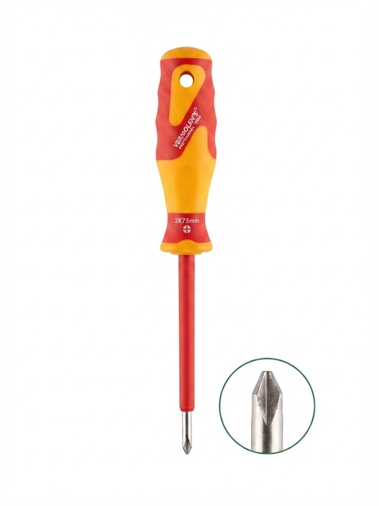  VERMOLEN'S INSULATED SCREW DRIVER RED/YELLOW (+) 3MMX75MM 