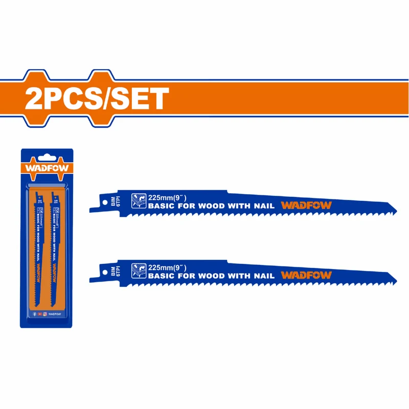  WADFOW 2PCS RECIPROCATING SAW BLADES FOR WOOD 9" 
