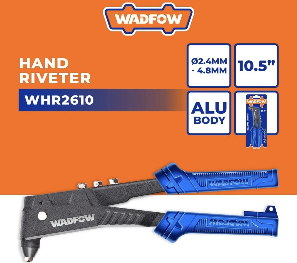  WADFOW HAND RIVETER BLACK & BLUE 253MM(10.5") 
