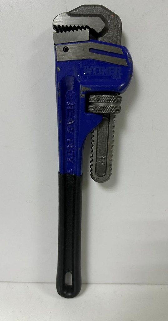  WEINER ADJUSTABLE PIPE WRENCH BLACK/BLUE 14" -CHINA 