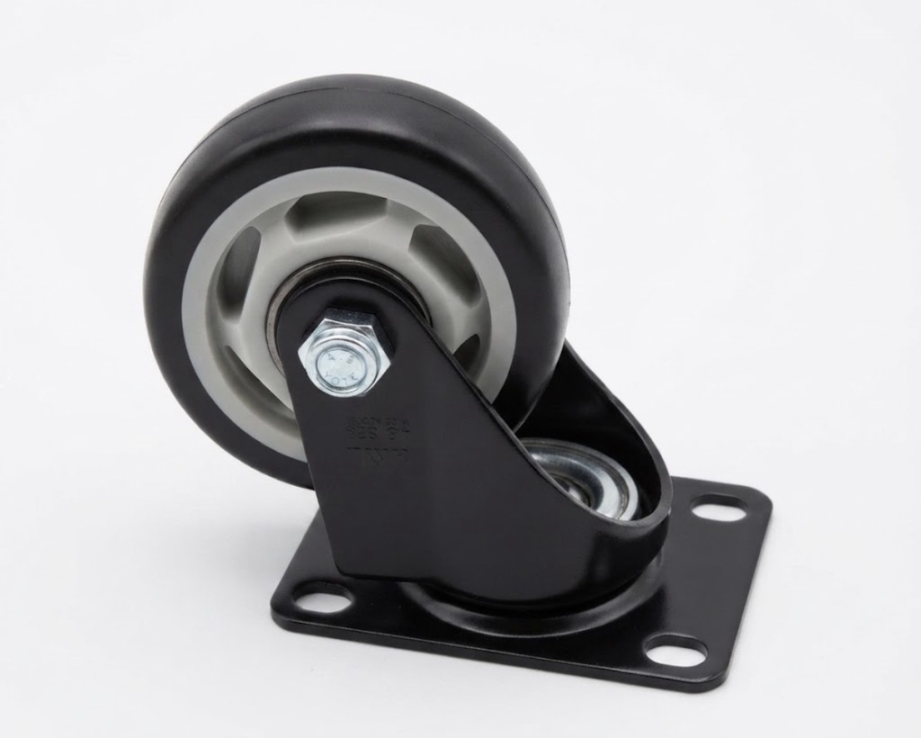  WHEEL BLACK RUBBER BEARING 3" 75MM - KIT/JIALILILE 