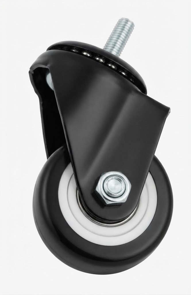  WHEEL BLACK RUBBER BEARING BOLT TYPE 2.5" 60MM 