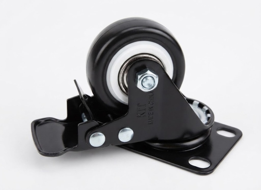  WHEEL BLACK RUBBER BREAK 2" 50MM - KIT/STRONG 