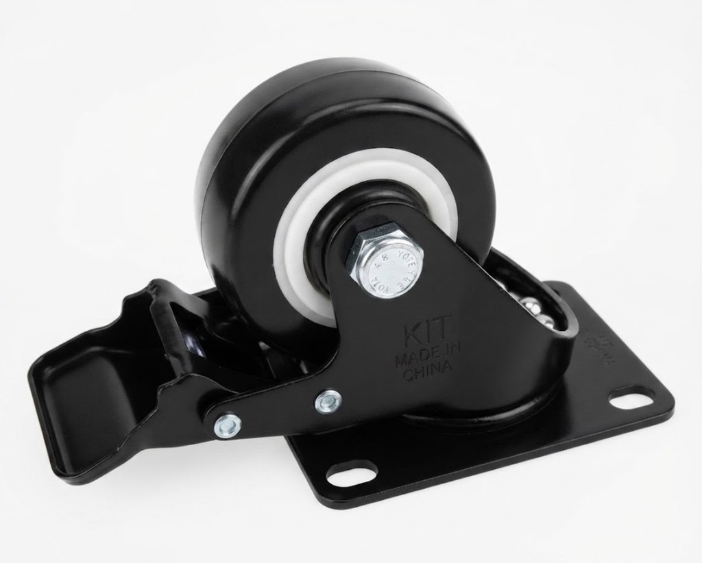  WHEEL BLACK RUBBER BREAK 2.5" 65MM 