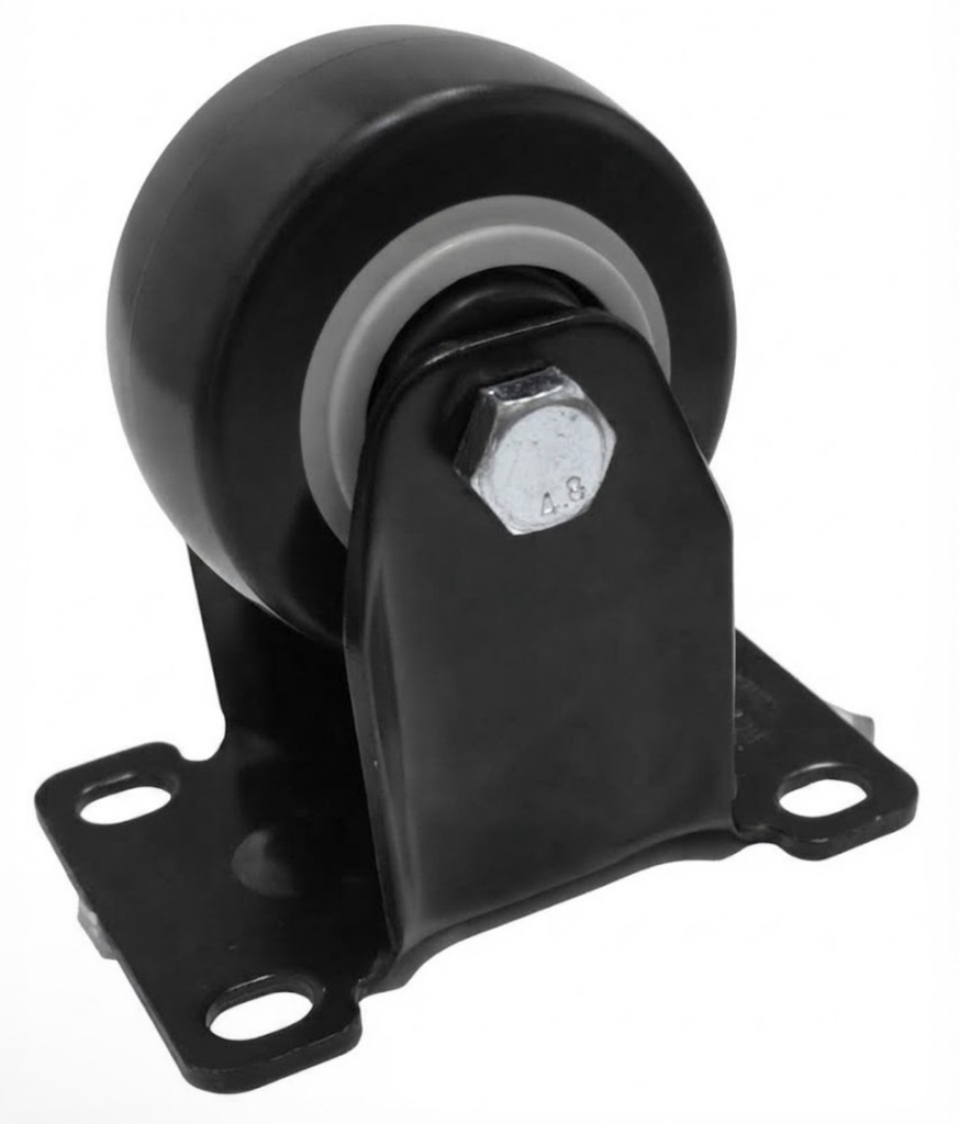  WHEEL BLACK RUBBER FIX 2.5" 65MM 