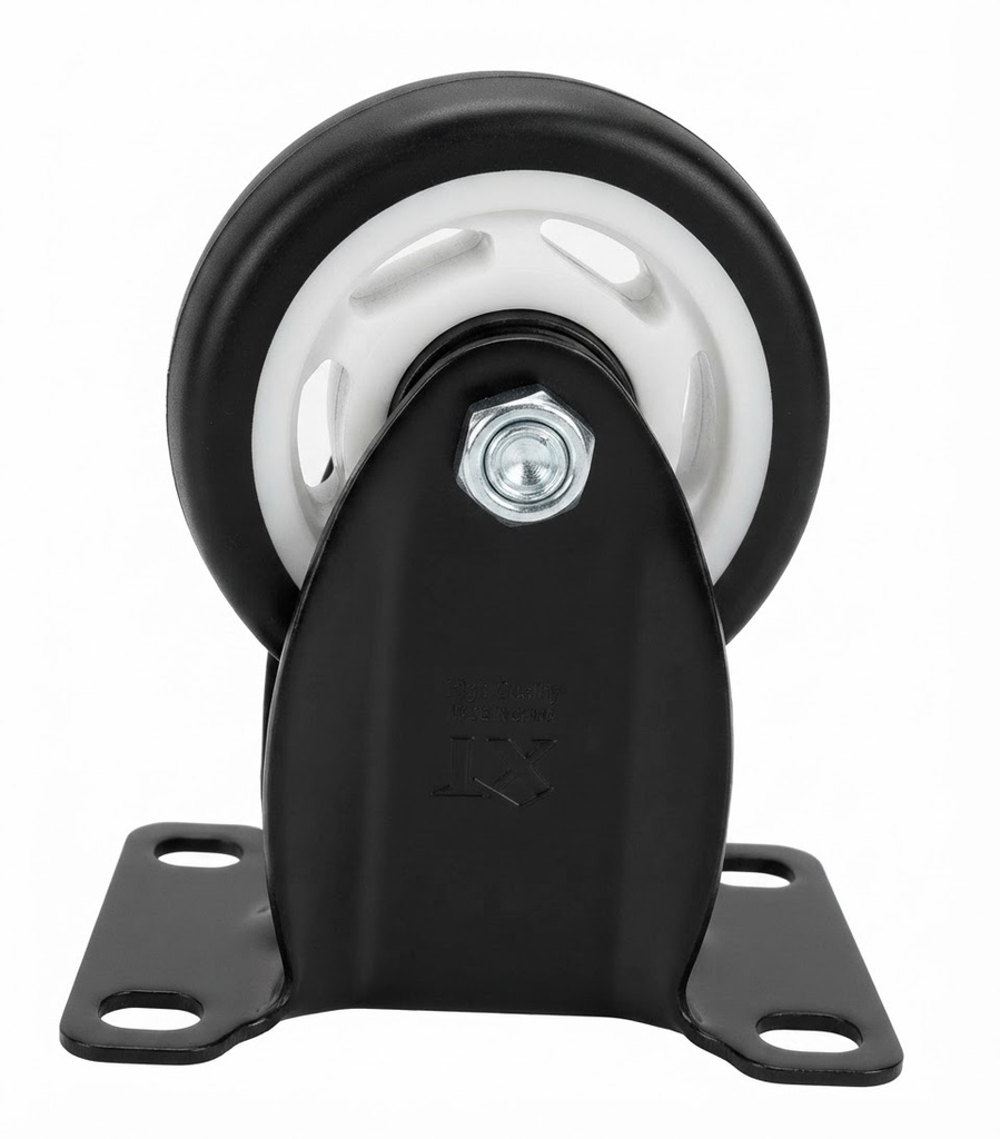  WHEEL BLACK RUBBER FIX 3" 75MM 
