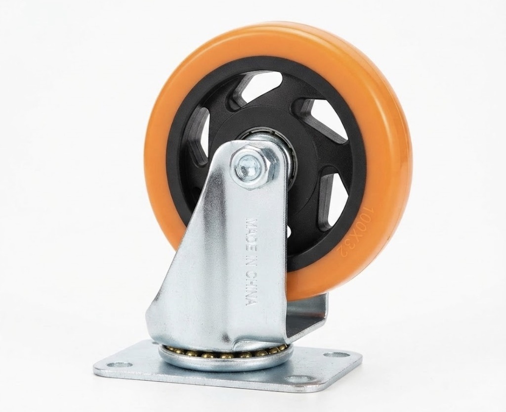  WHEEL ORANGE RUBBER BEARING 4" 100X32 