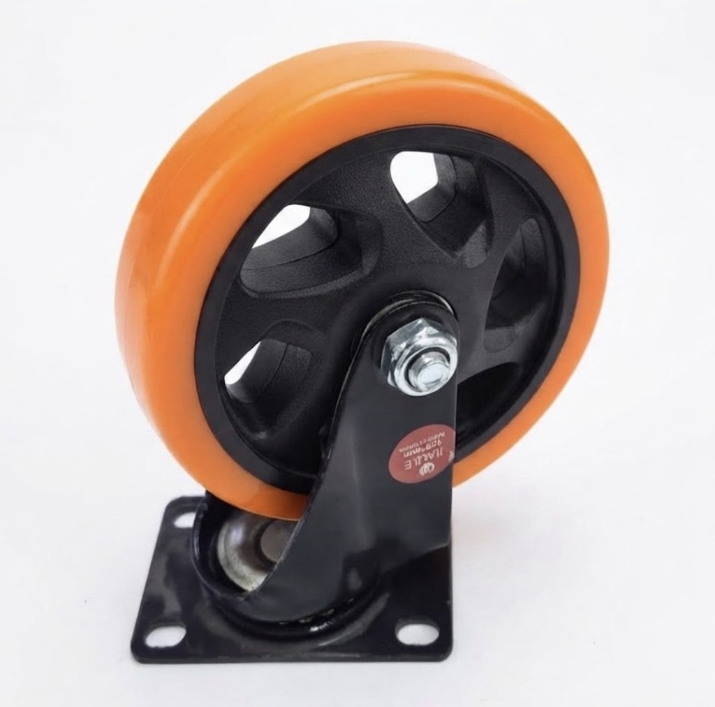  WHEEL ORANGE RUBBER BEARING 5" 125X32 