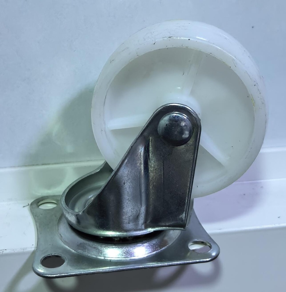  WHEEL WHITE PLASTIC 2.5" BEARING TYPE 