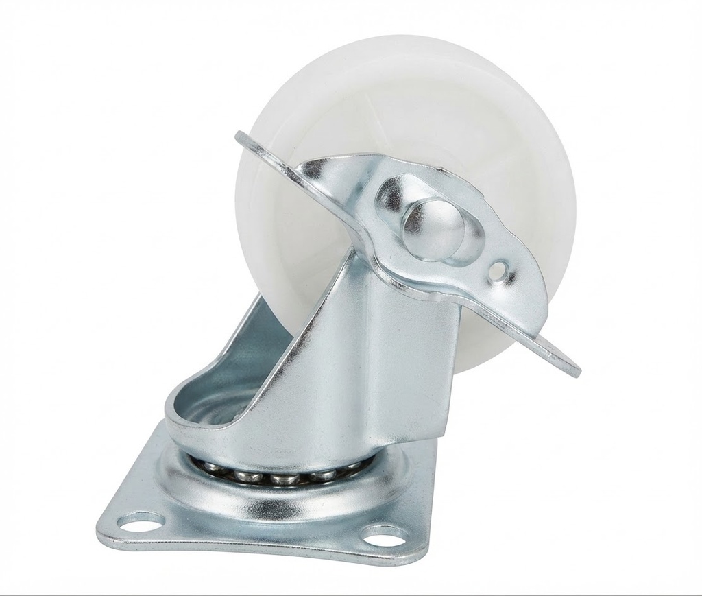  WHEEL WHITE PLASTIC 2.5" BREAK TYPE 