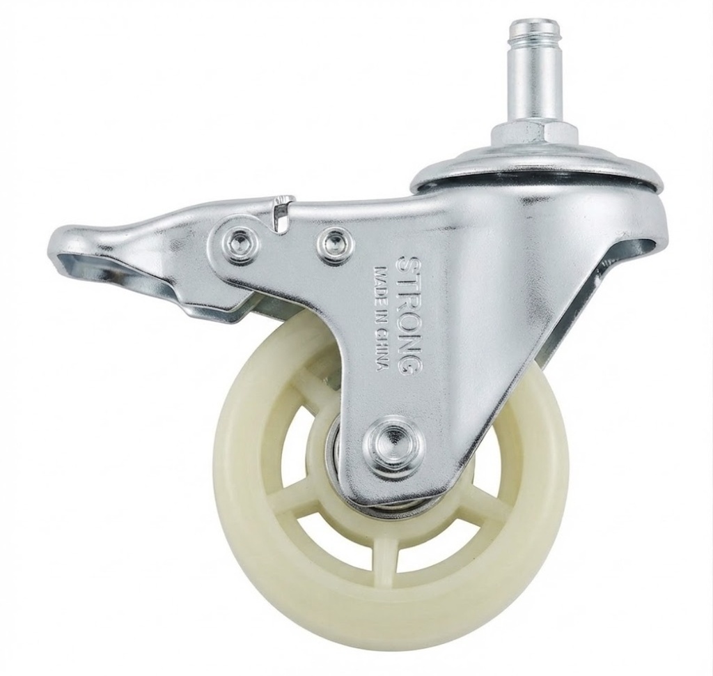  WHEEL WHITE RUBBER 2" BOLT BREAK TYPE - STRONG 