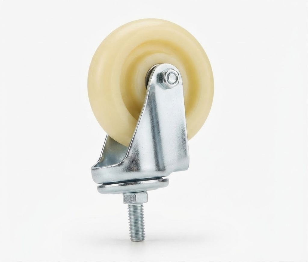  WHEEL WHITE RUBBER 4" BOLT BEARING TYPE - KIT/STRONG/WORKABL 