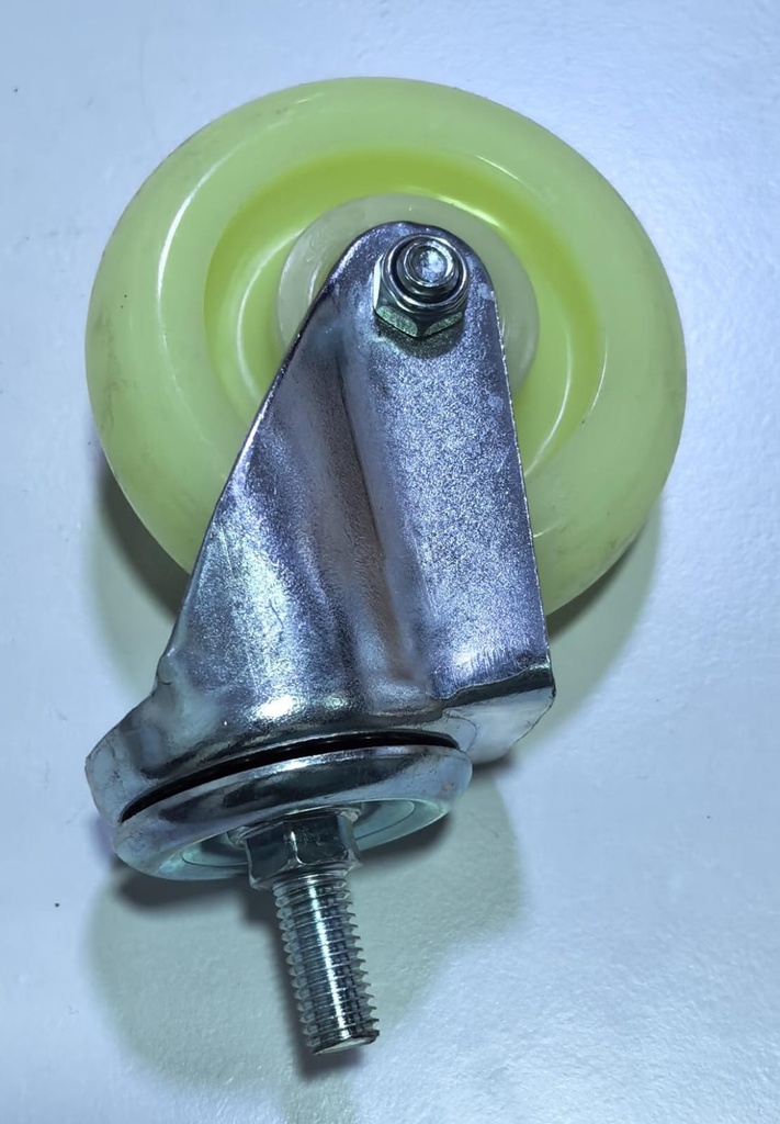  WHEEL WHITE RUBBER 4" BOLT BEARING TYPE - KIT/STRONG/WORKABL 