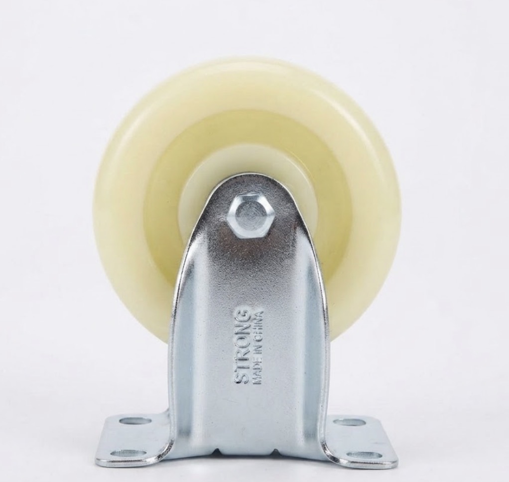  WHEEL WHITE RUBBER 4" FIX TYPE 
