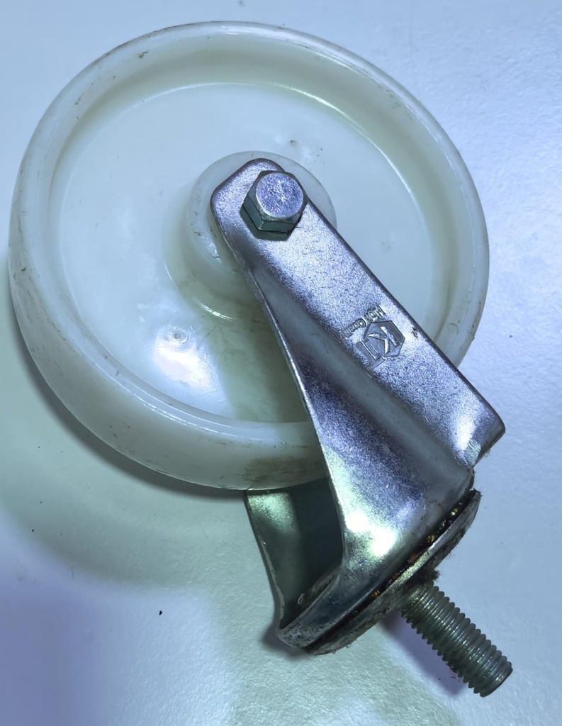 WHEEL WHITE PLASTIC 5" BOLT BEARING TYPE - KIT