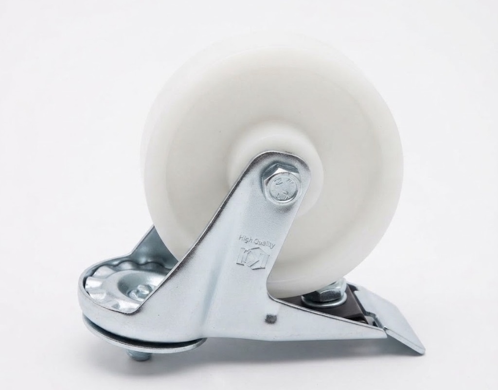  WHEEL WHITE RUBBER LIGHT DUTY 4" BREAK TYPE - KIT 