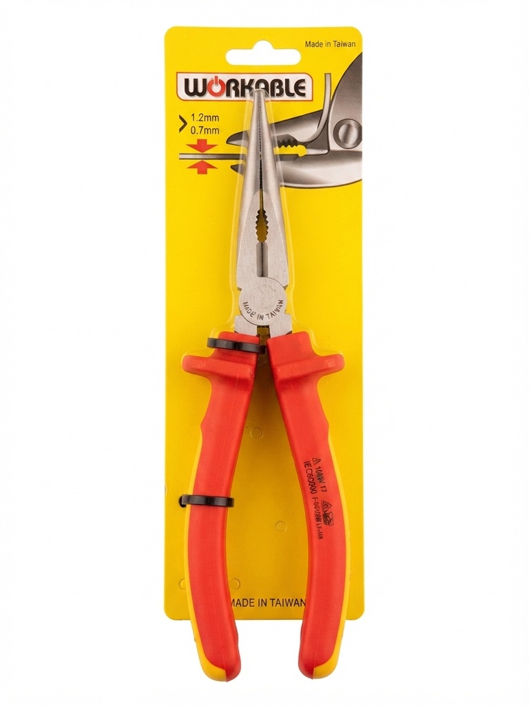  WORKABLE LONG NOSE PLIER 8" TAIWAN - LN-118 