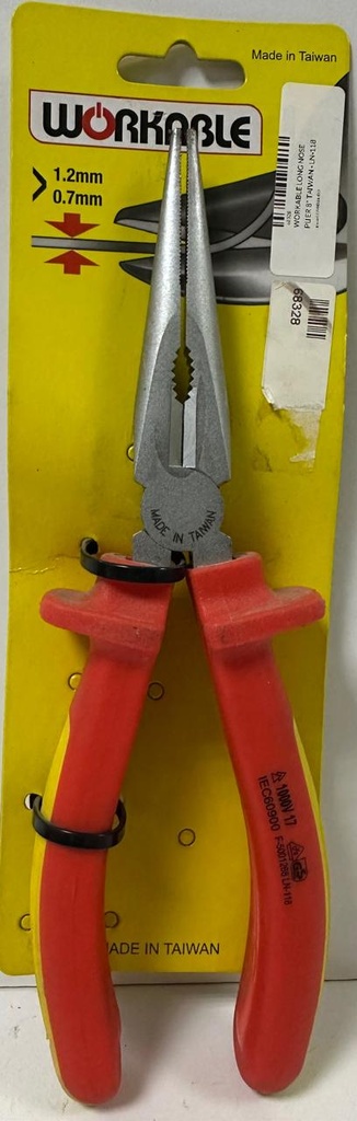  WORKABLE LONG NOSE PLIER 8" TAIWAN - LN-118 
