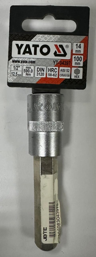  YATO HEX SOCKET ADAPTER 1/2" 14MM LONG - YT-04397 