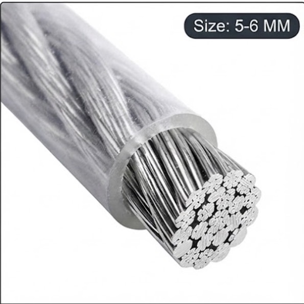 STEEL WIRE 5MM (5-6MM) - PLASTIC COATED