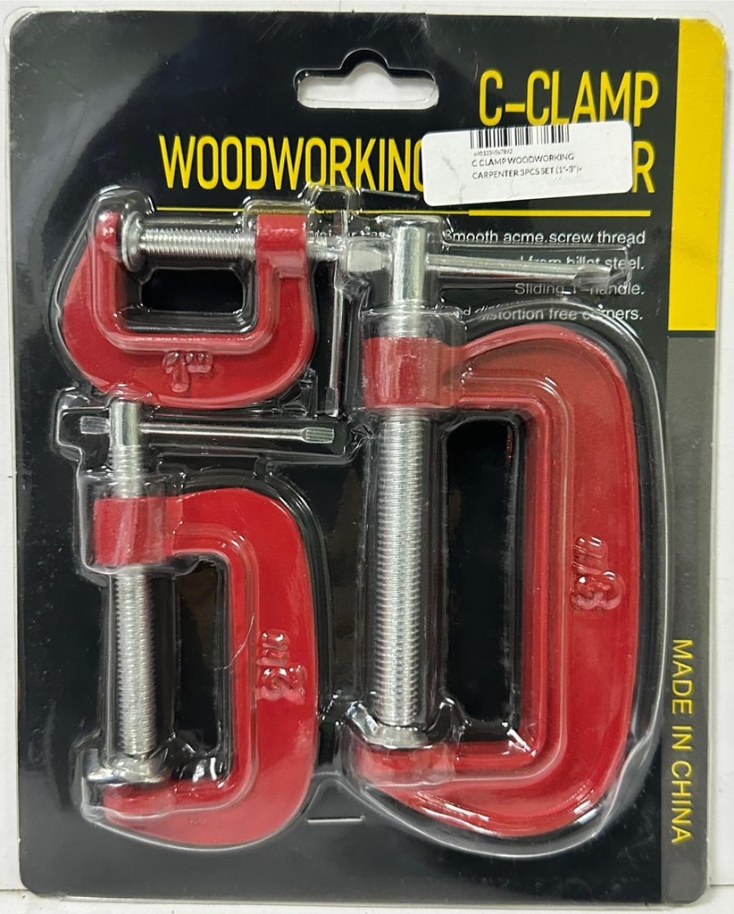 C CLAMP WOODWORKING CARPENTER 3PCS SET (1"-3")-CHINA