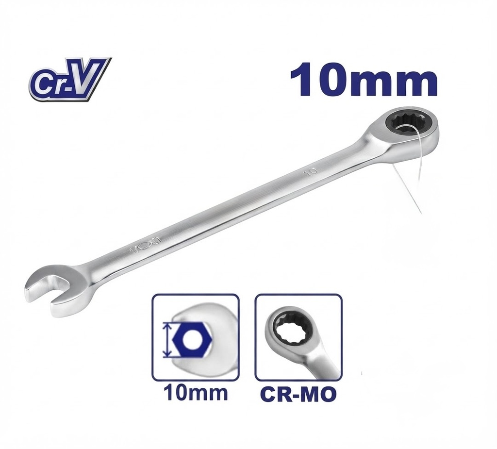YDS COMBINATION RATCHET WRENCH 10MM -CHINA/0643